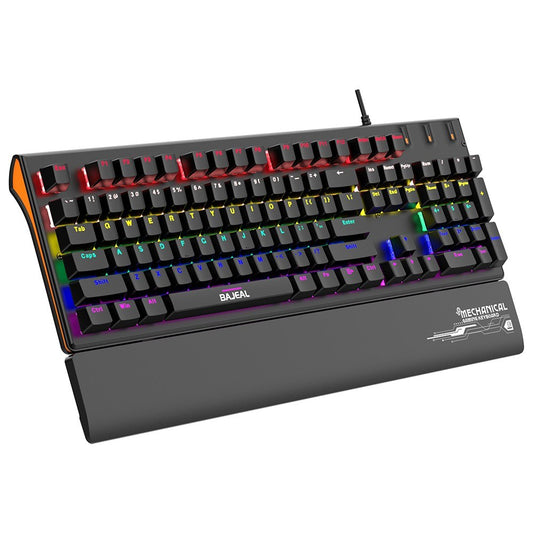 Ergonomic Wired Mechanical Gaming Keyboard with Blue Switches, USB, 9 Lighting Modes