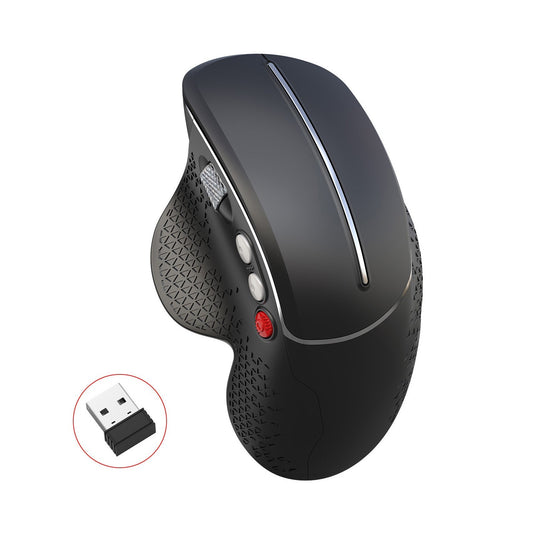 Ergonomic Wireless Vertical Mouse 2.4G | 6-Button Gaming Design with Aluminum Alloy Side Scroll Wheel | Anti-Mouse Hand Protection | 10m Reception