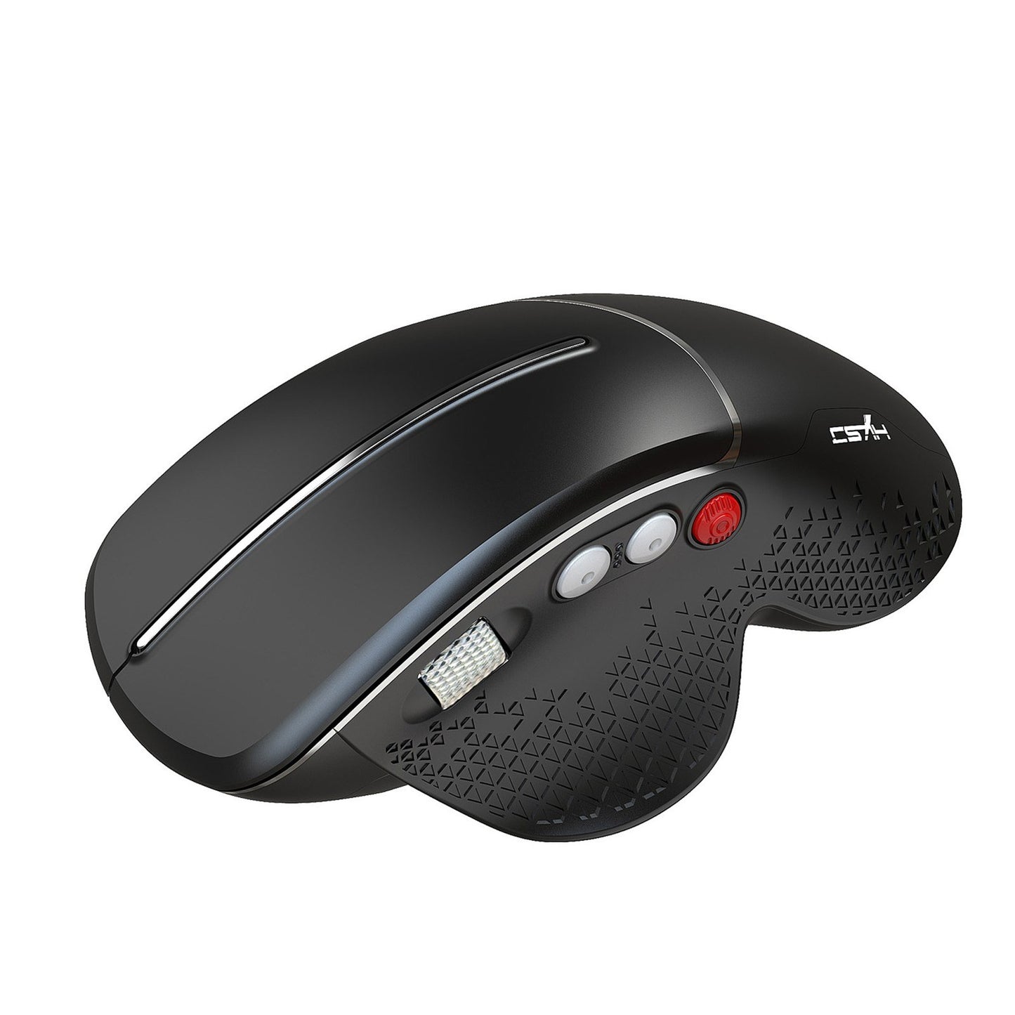 Ergonomic Wireless Vertical Mouse 2.4G | 6-Button Gaming Design with Aluminum Alloy Side Scroll Wheel | Anti-Mouse Hand Protection | 10m Reception
