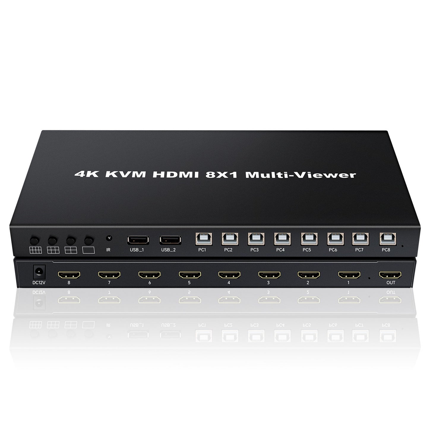8-Port 4K HDMI Splitter with Remote, 4K/1080P Switch Box for DVD Player, TV, PC