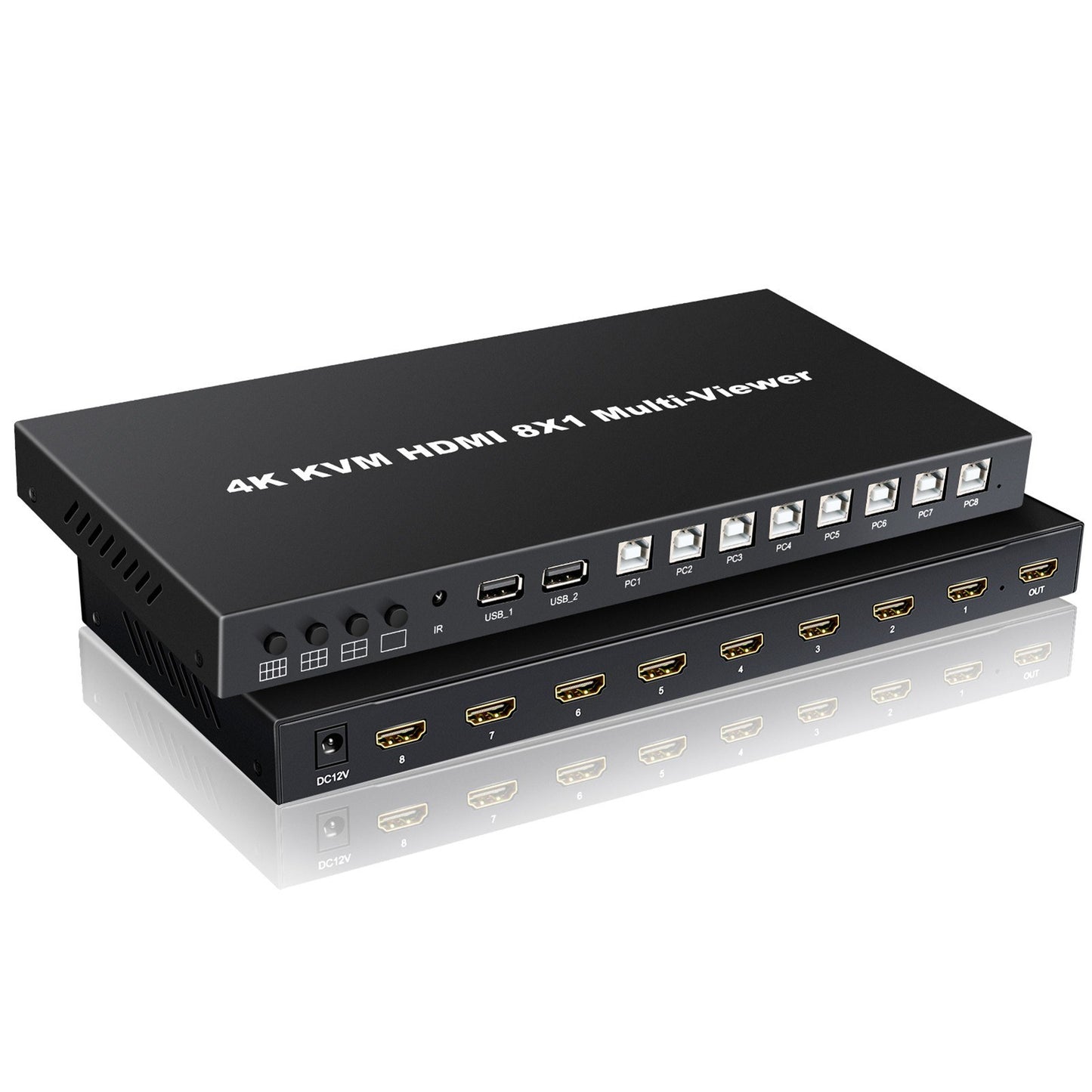 8-Port 4K HDMI Splitter with Remote, 4K/1080P Switch Box for DVD Player, TV, PC
