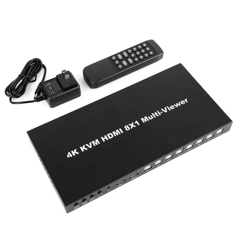 8-Port 4K HDMI Splitter with Remote, 4K/1080P Switch Box for DVD Player, TV, PC
