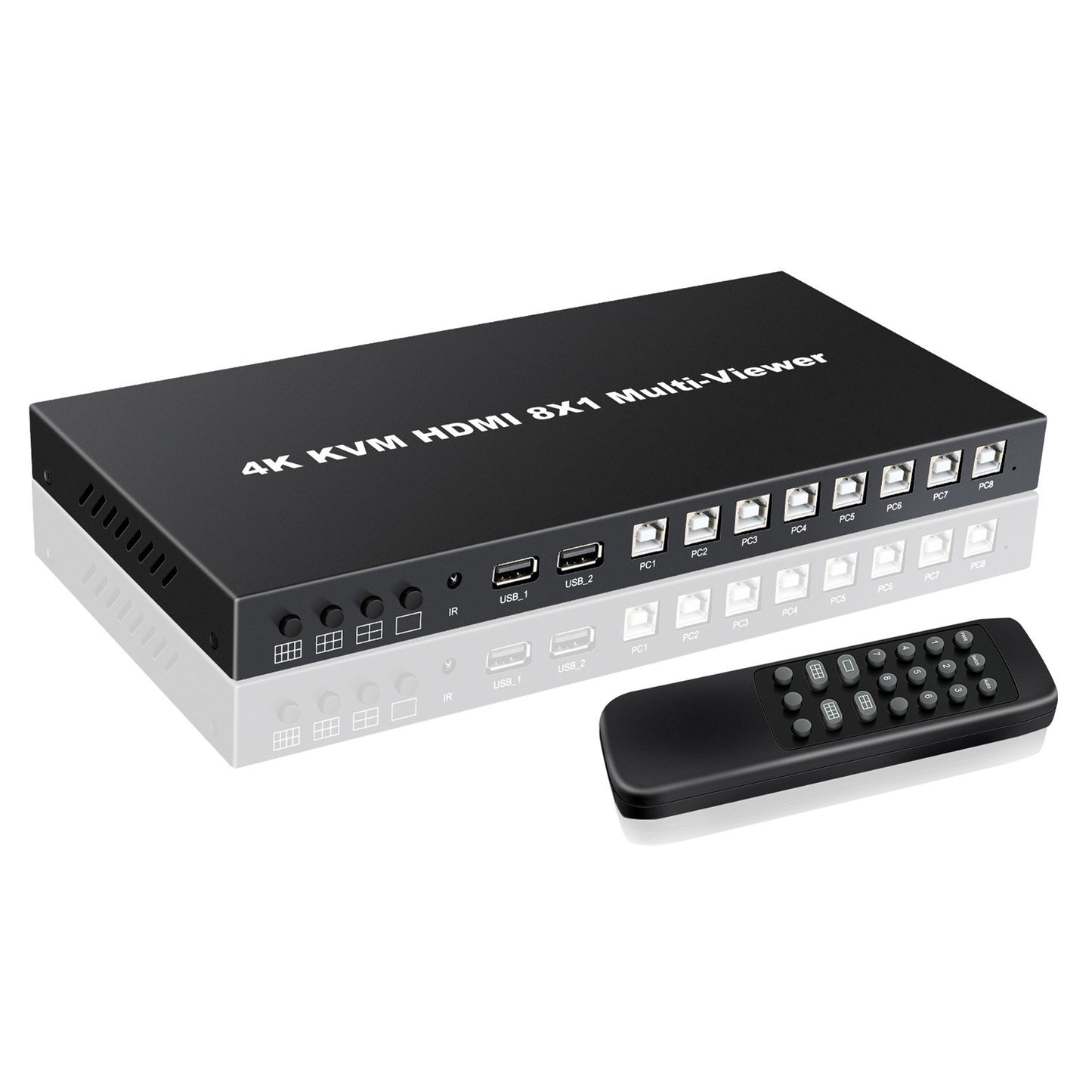 8-Port 4K HDMI Splitter with Remote, 4K/1080P Switch Box for DVD Player, TV, PC