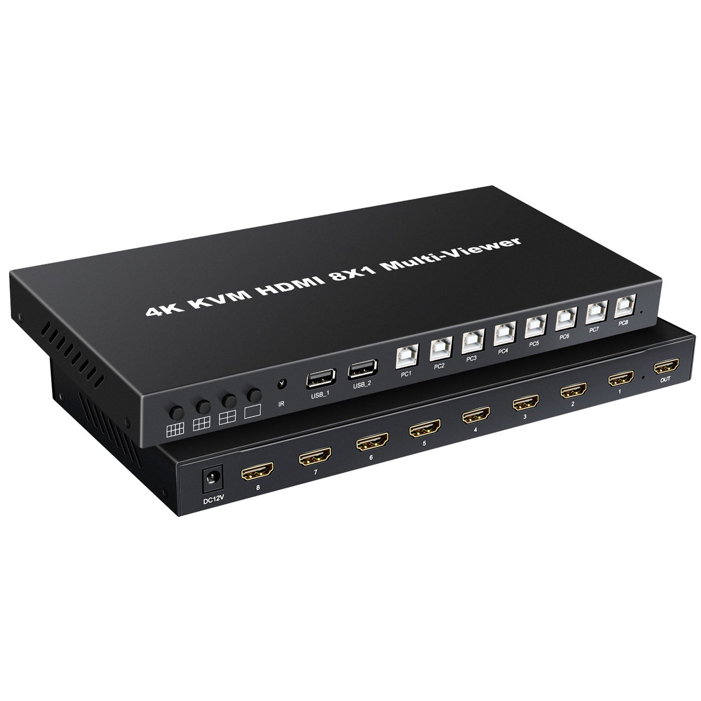 8-Port 4K HDMI Splitter with Remote, 4K/1080P Switch Box for DVD Player, TV, PC