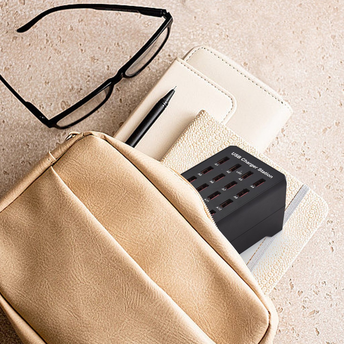 100W 20-Port USB C Charger Hub - Fast Multi-Device Charging with Safety Protection