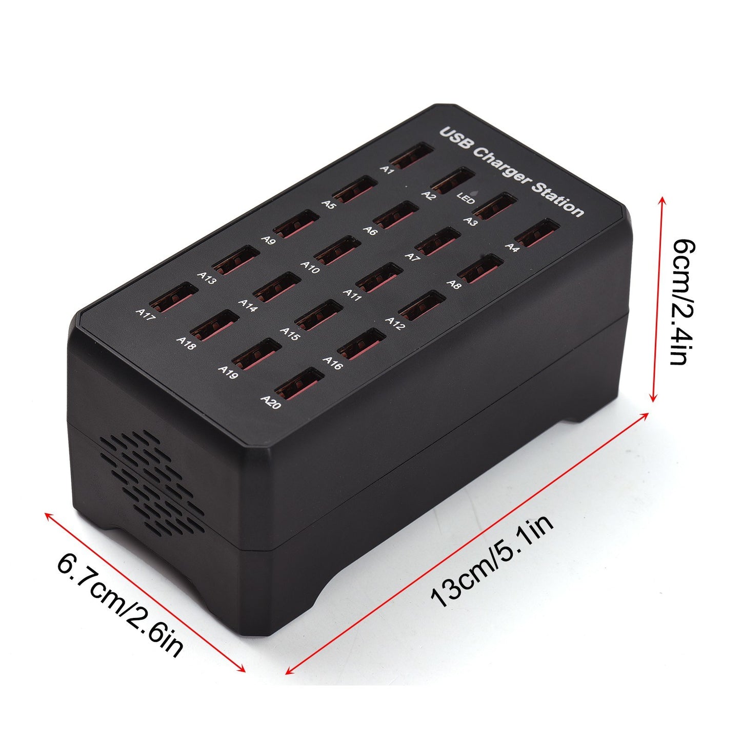 100W 20-Port USB C Charger Hub - Fast Multi-Device Charging with Safety Protection