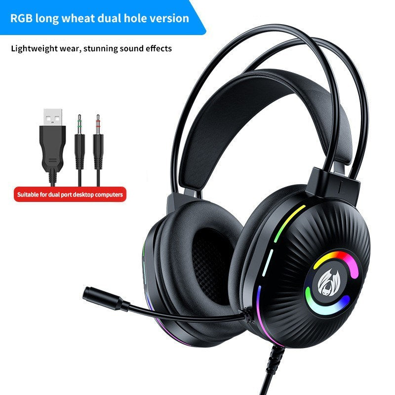 7.1 Surround Sound Gaming Headsets with Mic, Noise-Canceling Over-Ear Wired Headphones & LED Lights for PC