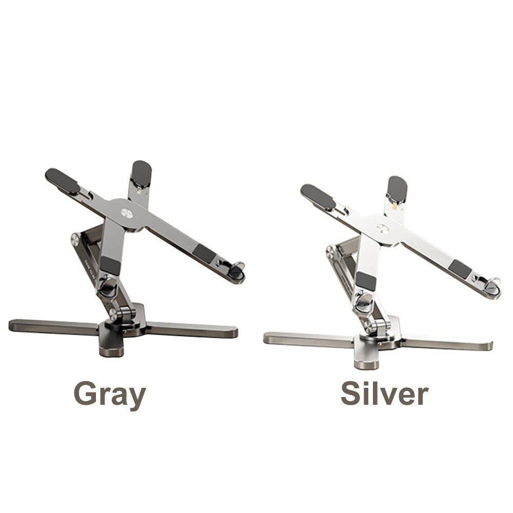 Ergonomic 360° Rotating Foldable Laptop Stand for 16 Notebooks - X-Shaped Adjustable Metal Holder