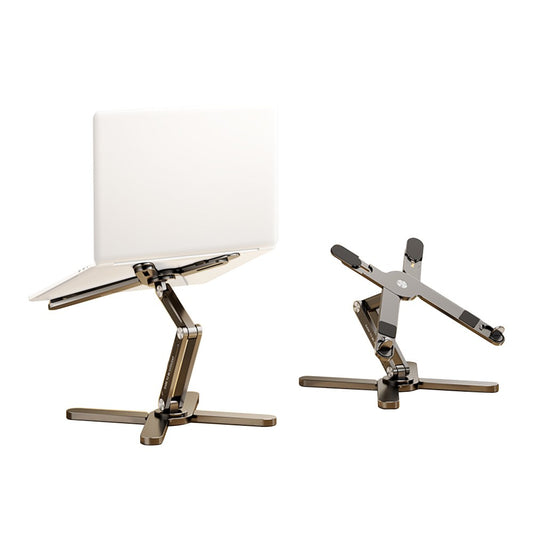 Ergonomic 360° Rotating Foldable Laptop Stand for 16 Notebooks - X-Shaped Adjustable Metal Holder
