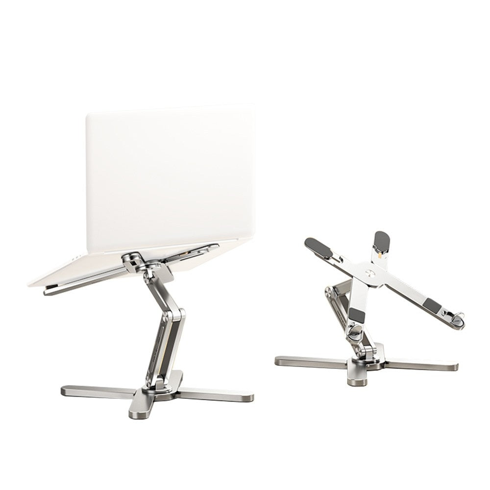 Ergonomic 360° Rotating Foldable Laptop Stand for 16 Notebooks - X-Shaped Adjustable Metal Holder