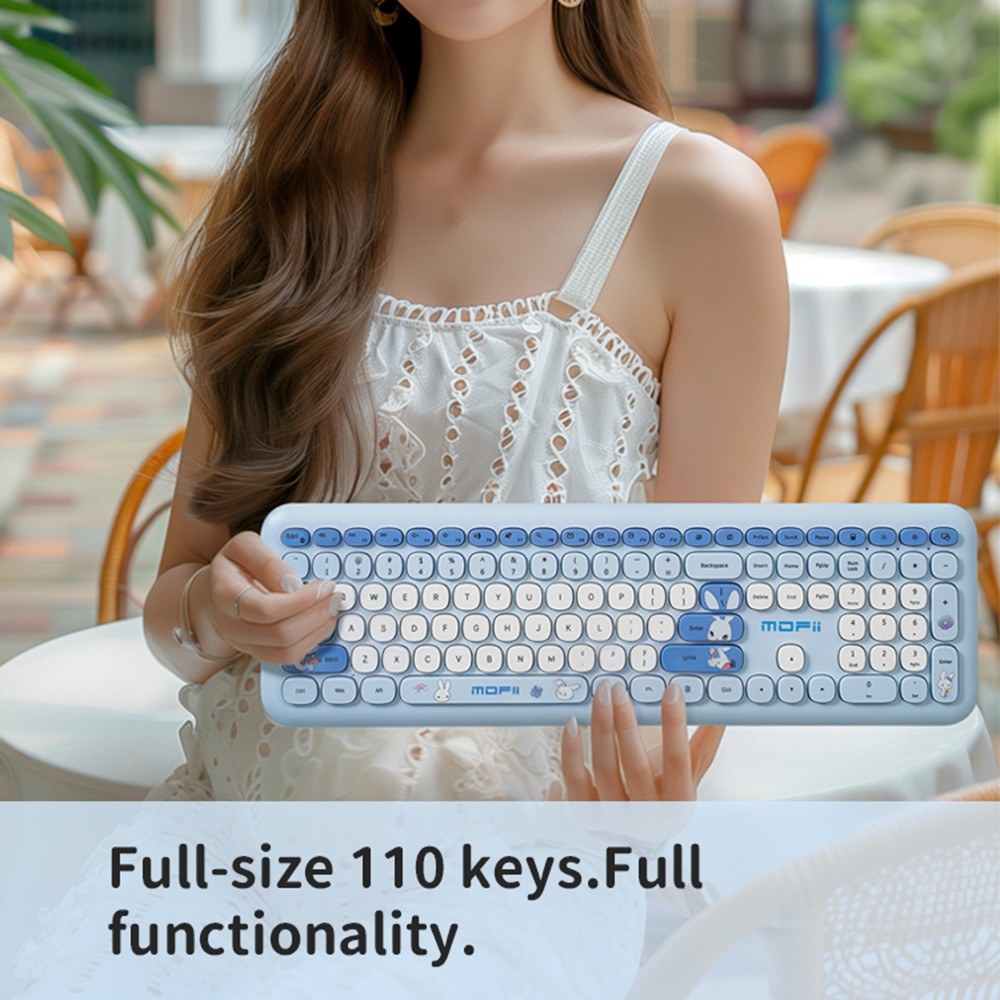Ultra-Slim Mofii 110-Key Wireless Keyboard & Mouse Set 2.4GHz USB Ergonomic for Office