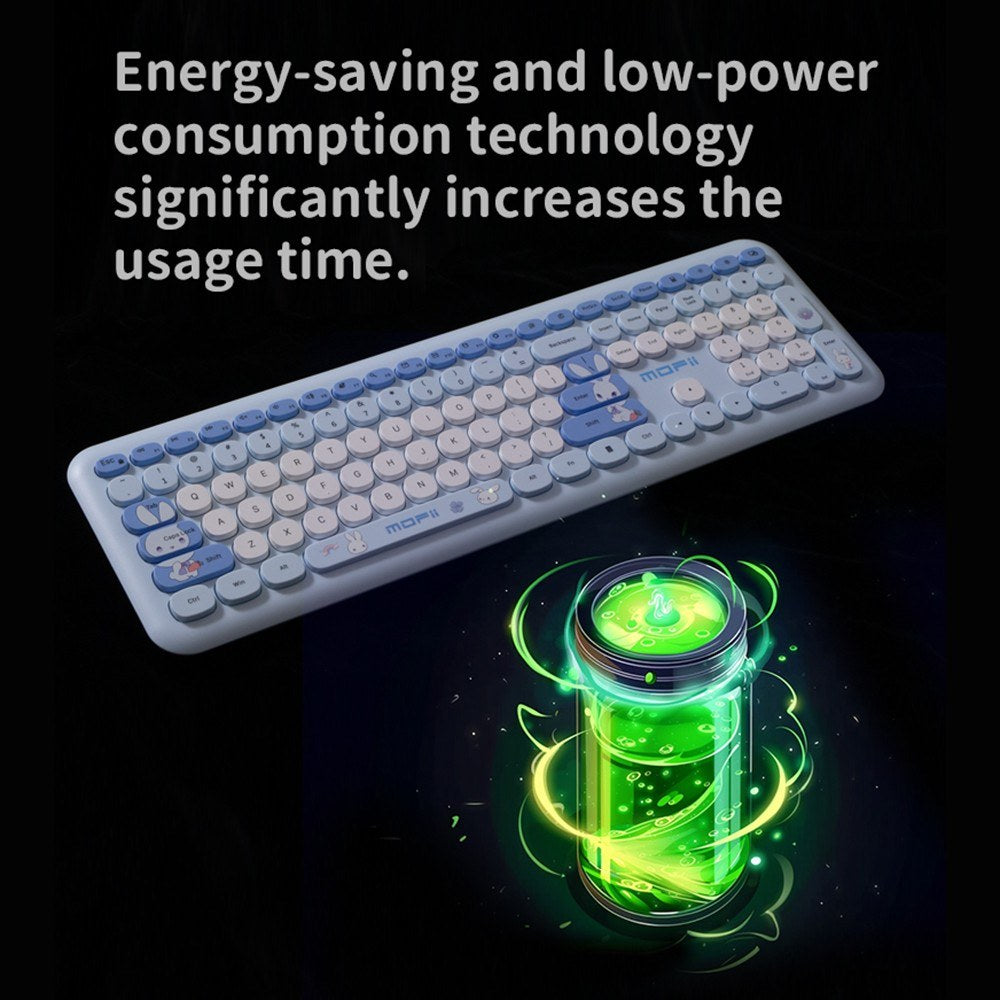 Ultra-Slim Mofii 110-Key Wireless Keyboard & Mouse Set 2.4GHz USB Ergonomic for Office