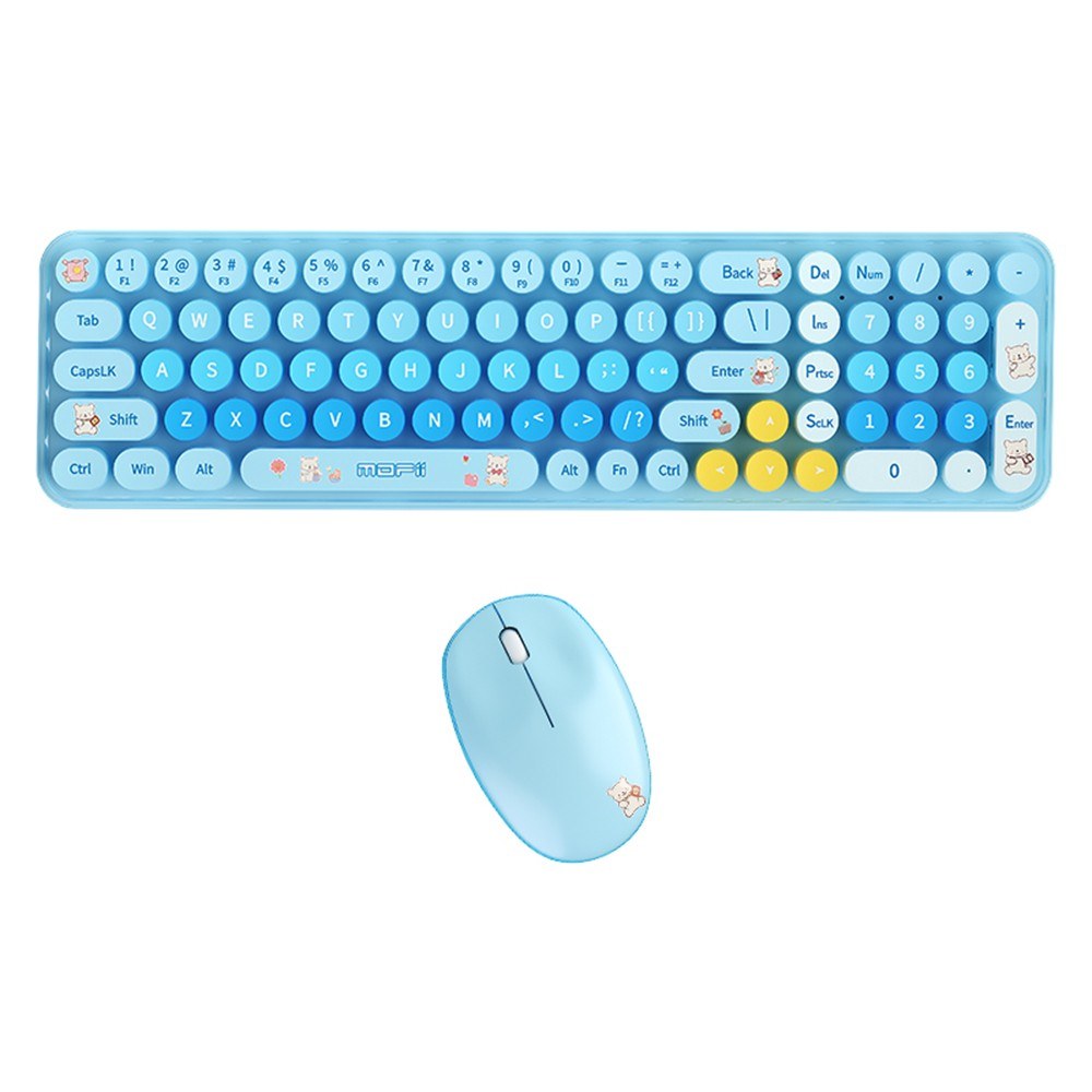 Mofii BabyBear Ergonomic Wireless Keyboard & Mouse Set - Silent 2.4G USB for Windows XP/7/8/10