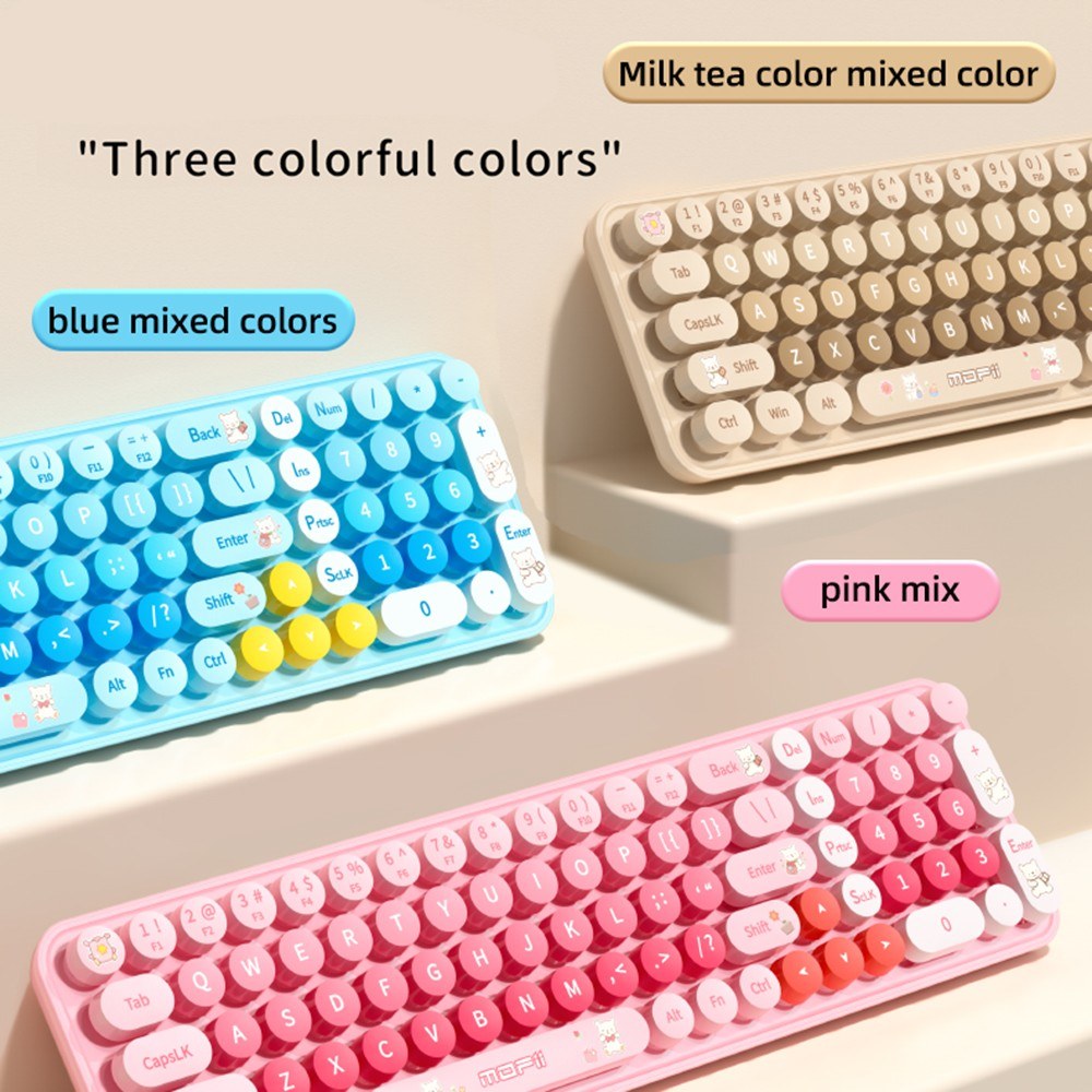 Mofii BabyBear Ergonomic Wireless Keyboard & Mouse Set - Silent 2.4G USB for Windows XP/7/8/10