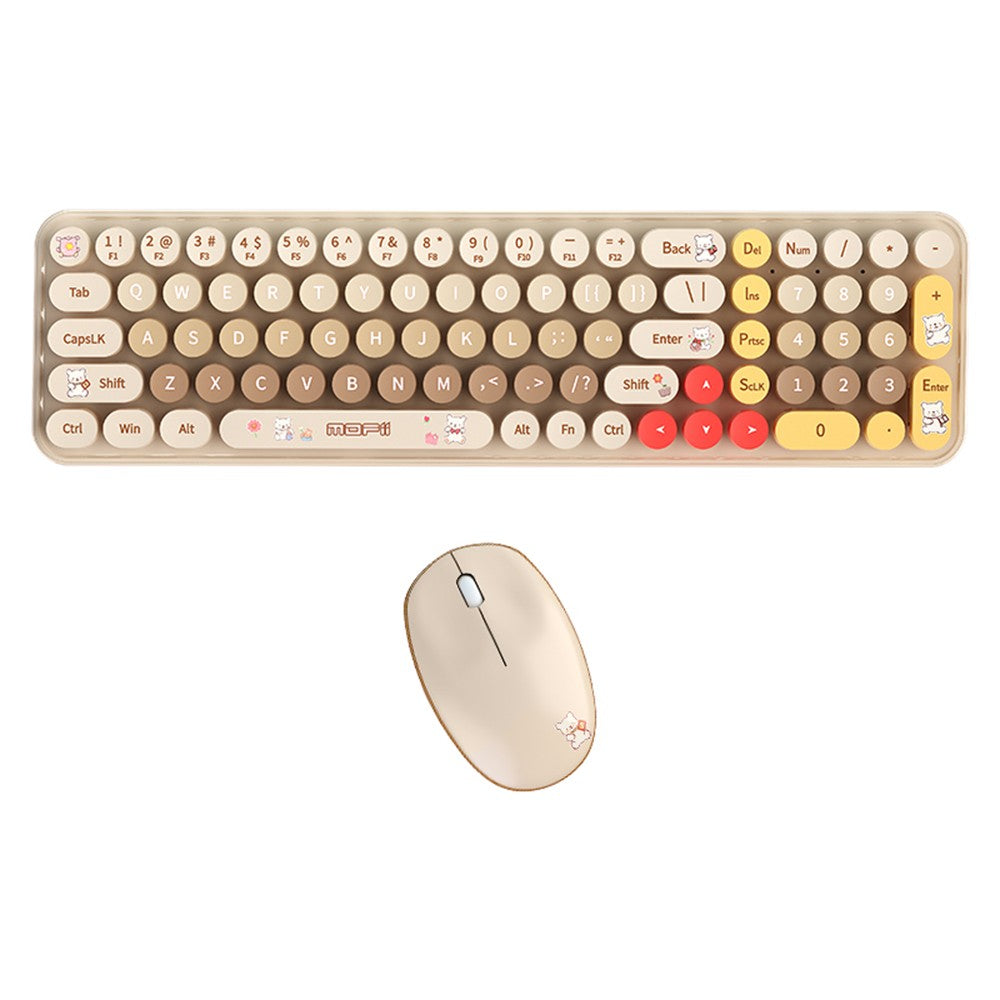 Mofii BabyBear Ergonomic Wireless Keyboard & Mouse Set - Silent 2.4G USB for Windows XP/7/8/10