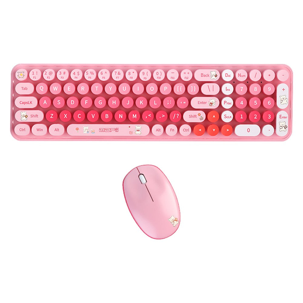 Mofii BabyBear Ergonomic Wireless Keyboard & Mouse Set - Silent 2.4G USB for Windows XP/7/8/10