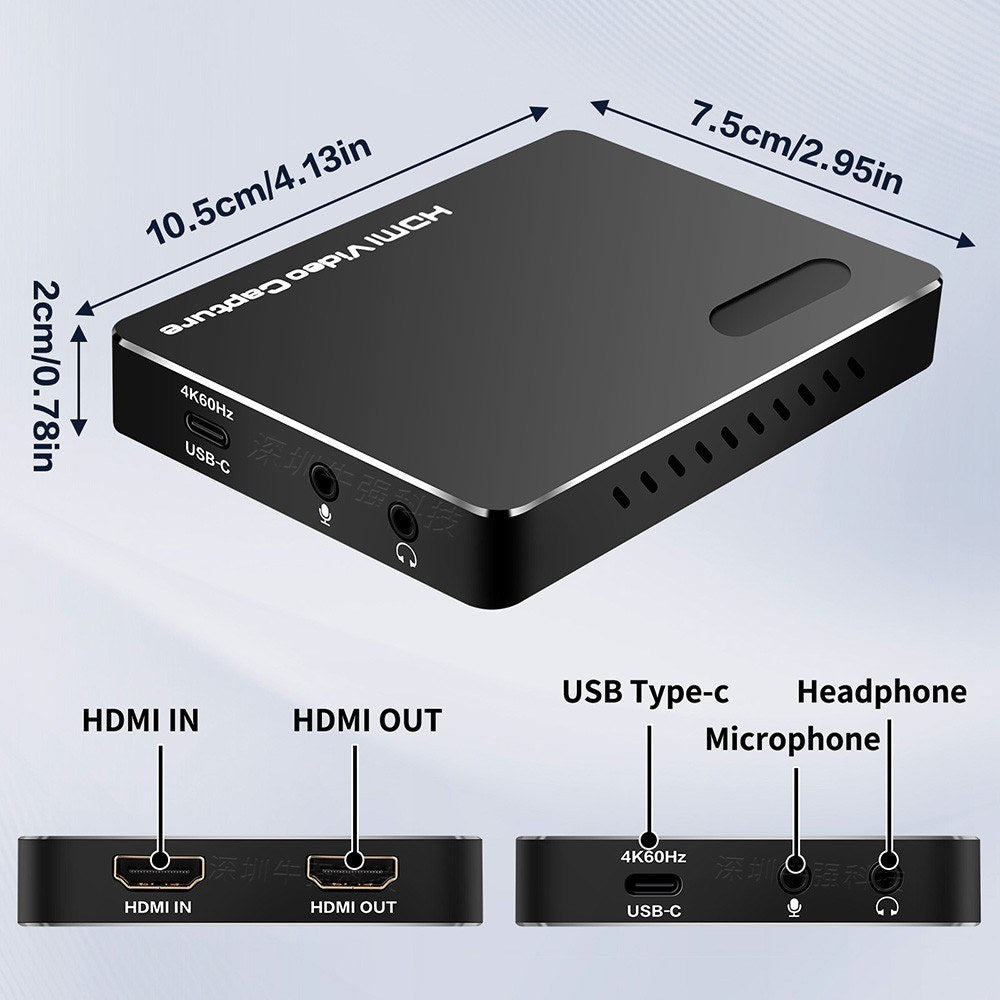 4K HDMI Video Capture Card - USB 3.2, 4K60Hz, Low Latency, Plug & Play, Colorful Streaming & Recording