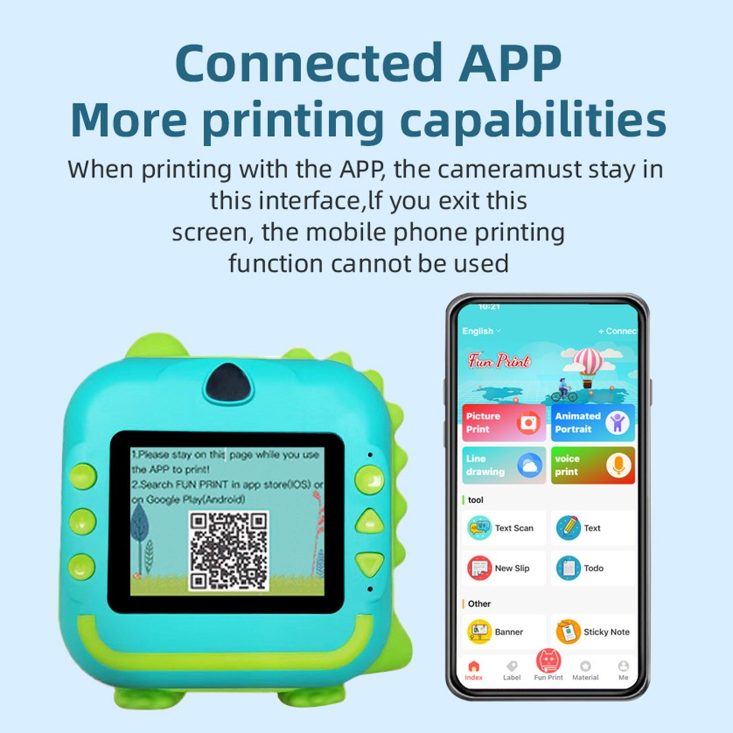 Instant Print Digital Camera for Kids - 2400W High-Resolution, 2.4 Display, Cartoon Inkless Thermal Printer, Dual Lens for Boys & Girls