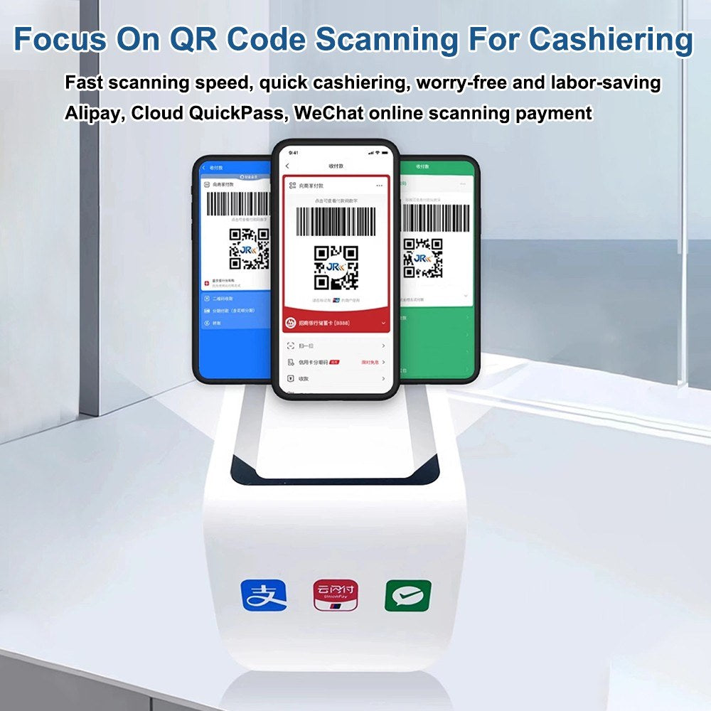 USB Wired QR Barcode Scanner with Auto-Sensor for Retail, Restaurant, Supermarket