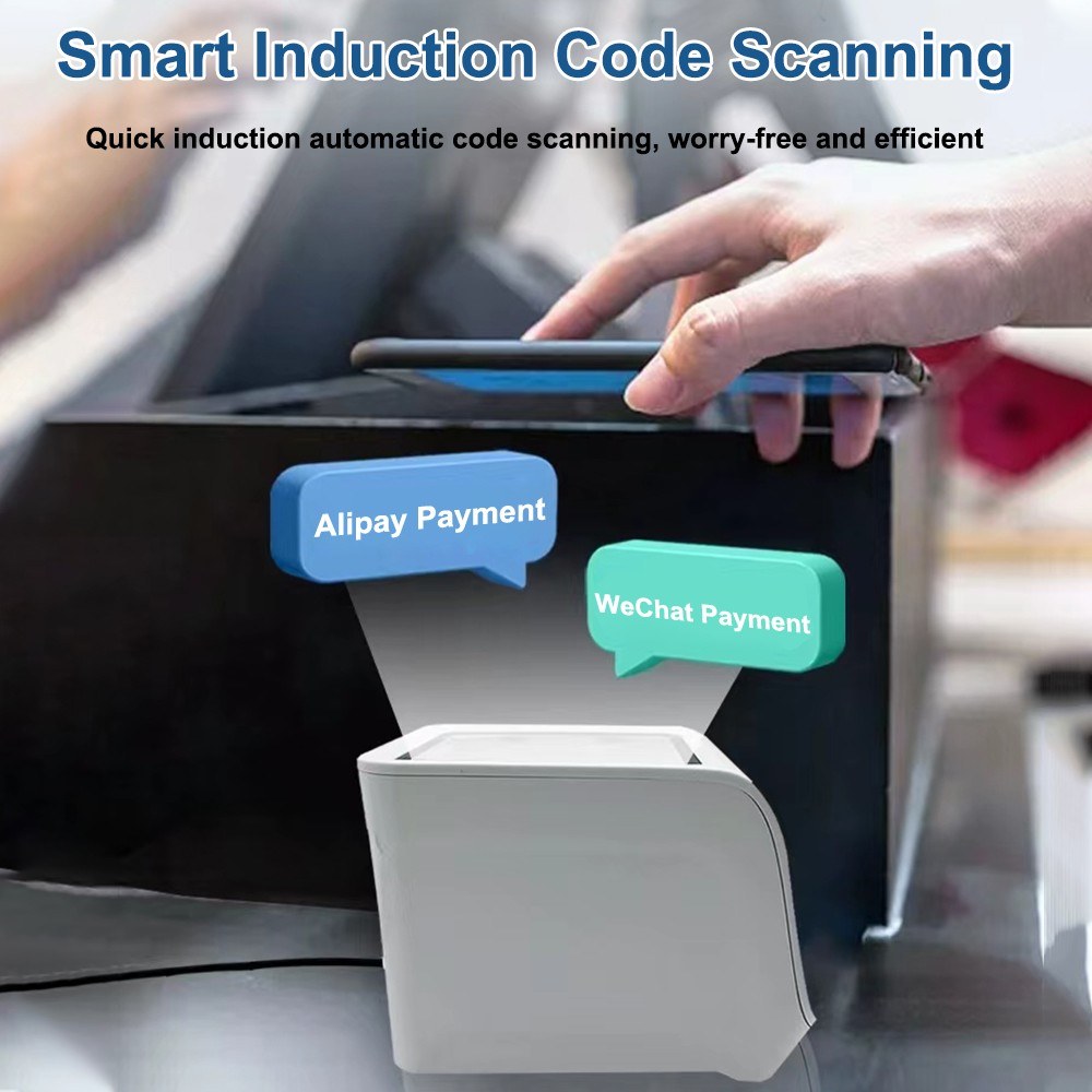 USB Wired QR Barcode Scanner with Auto-Sensor for Retail, Restaurant, Supermarket
