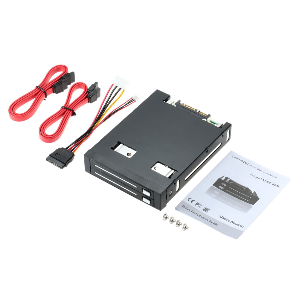Dual Bay 2.5 SATA III HDD/SSD Tray Caddy Internal Docking Station with Hot Swap
