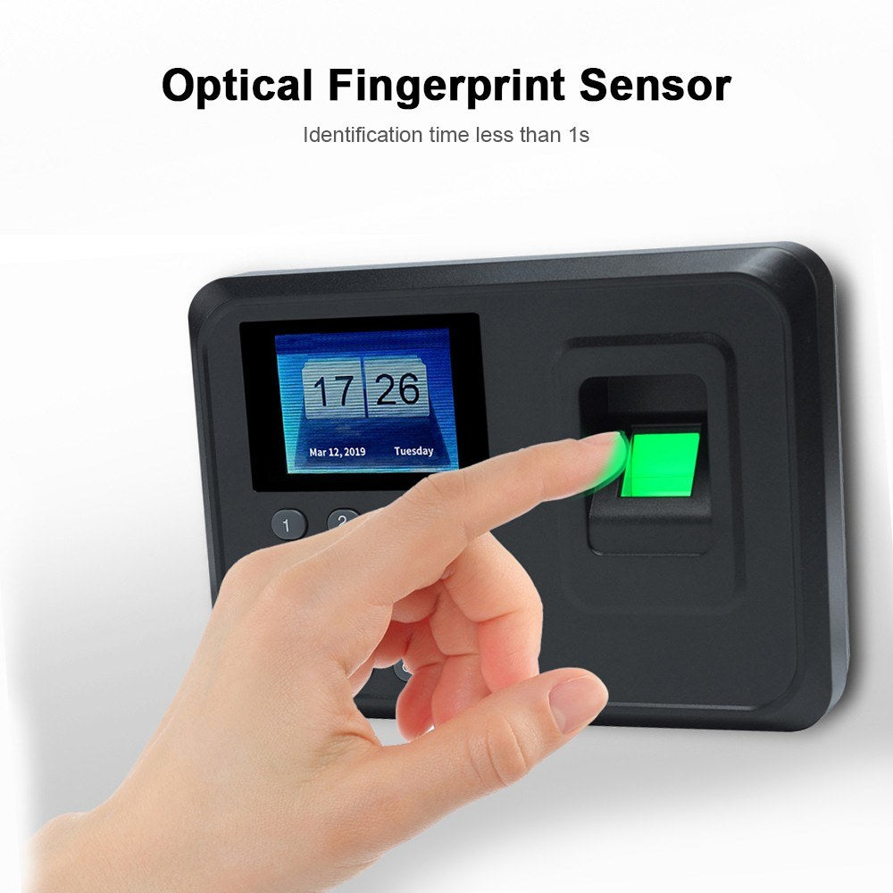 2.4-inch TFT LCD Biometric Fingerprint Attendance Machine with Password Clock - DC 5V