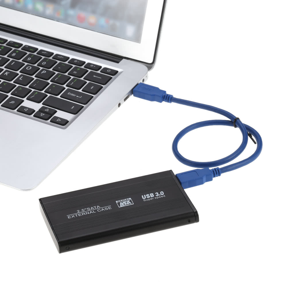Aluminum 2.5 External Hard Drive Enclosure, Portable USB 3.0 SSD/HDD Case, Supports Up to 1TB