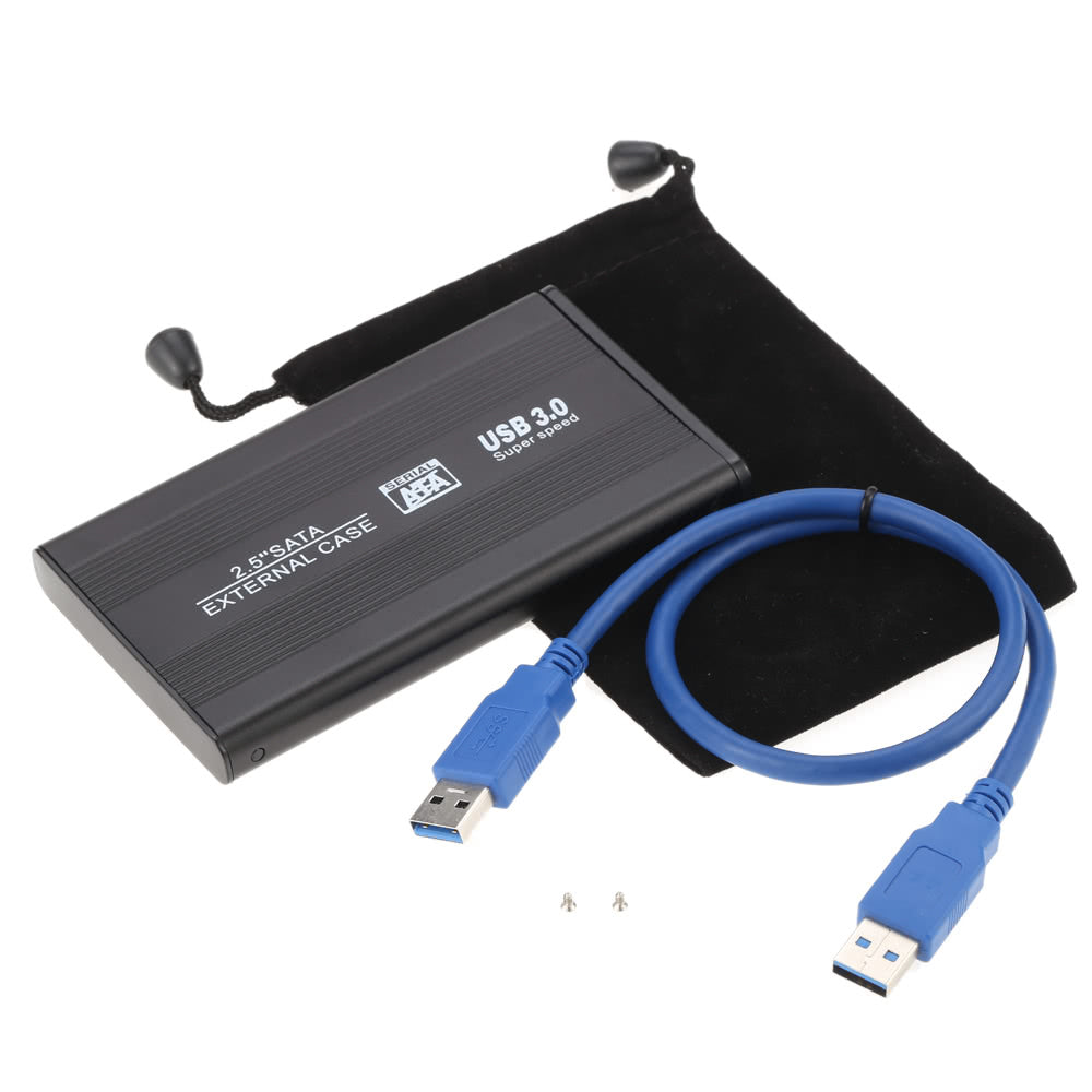 Aluminum 2.5 External Hard Drive Enclosure, Portable USB 3.0 SSD/HDD Case, Supports Up to 1TB