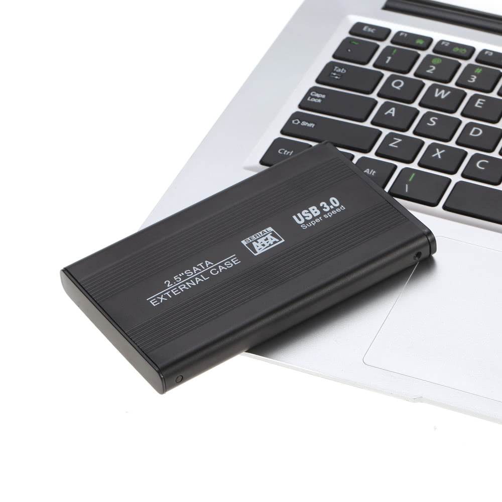 Aluminum 2.5 External Hard Drive Enclosure, Portable USB 3.0 SSD/HDD Case, Supports Up to 1TB
