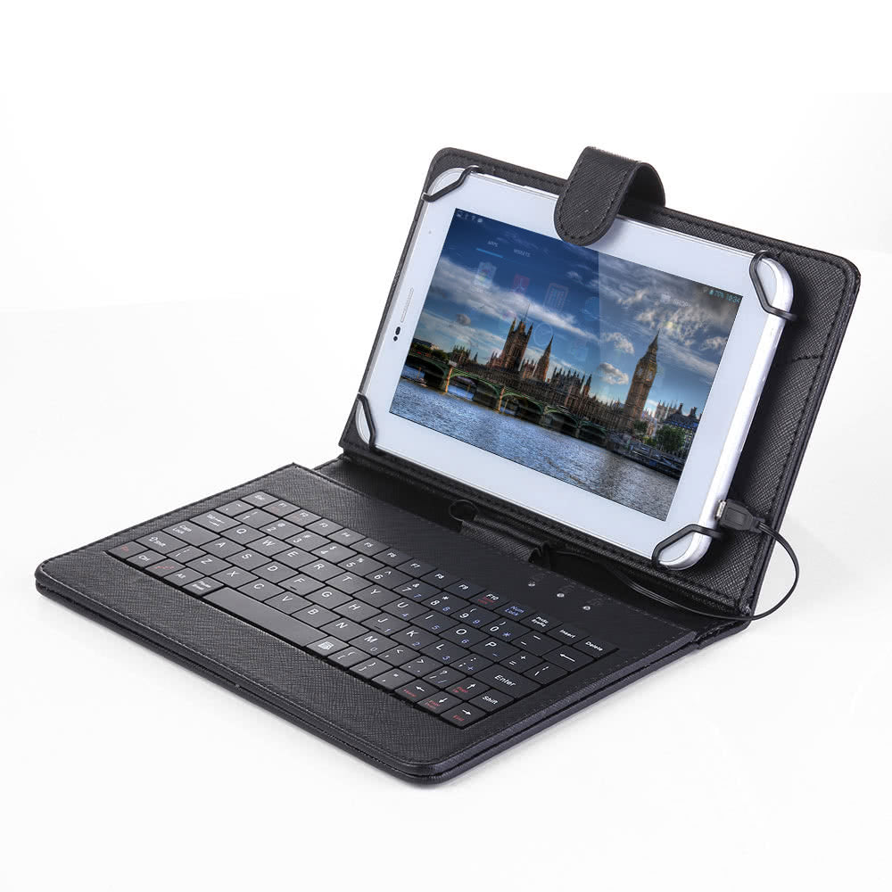Magnetic PU Leather Folio Case for 7/8 Inch Android Tablet - Folding Stand Holder