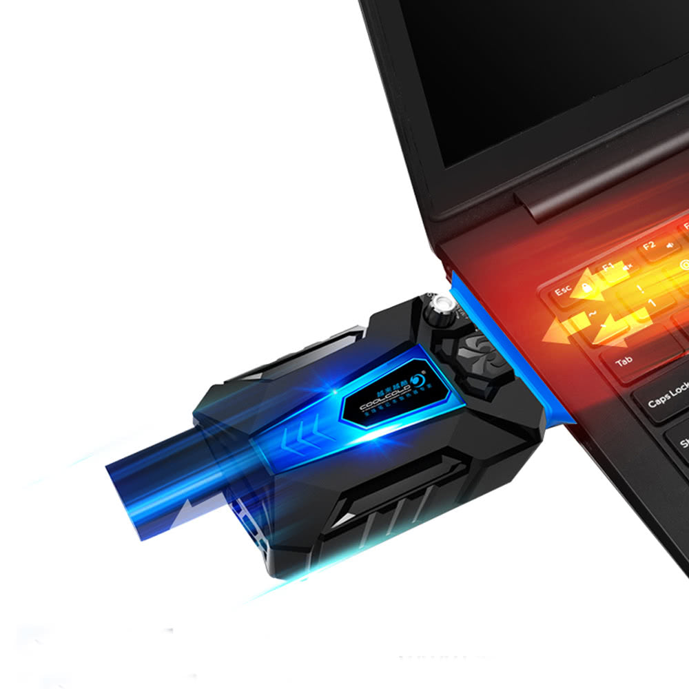 Portable USB Laptop Cooler with Silent Vacuum Fan and Four Sleeves for Gaming