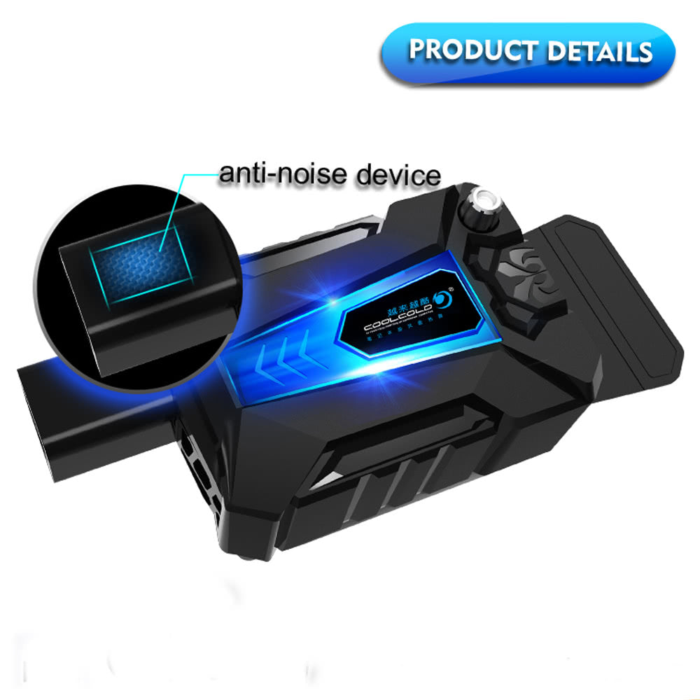 Portable USB Laptop Cooler with Silent Vacuum Fan and Four Sleeves for Gaming