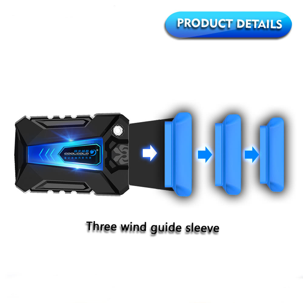 Portable USB Laptop Cooler with Silent Vacuum Fan and Four Sleeves for Gaming