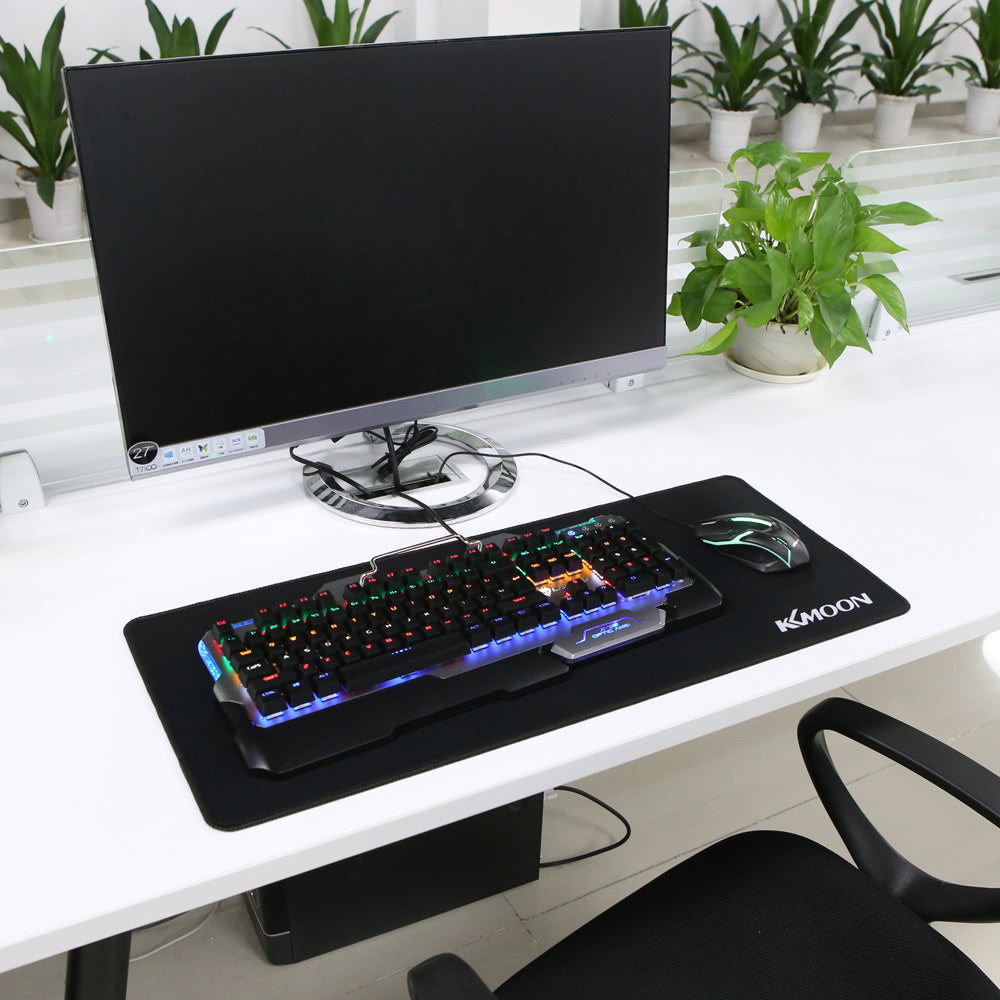 KKmoon Large Black Water-Resistant Anti-Slip Rubber Gaming Mouse Pad - 900x400x3mm