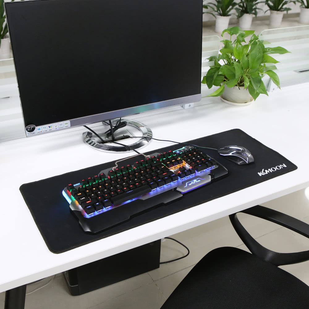 KKmoon Large Black Water-Resistant Anti-Slip Rubber Gaming Mouse Pad - 900x400x3mm