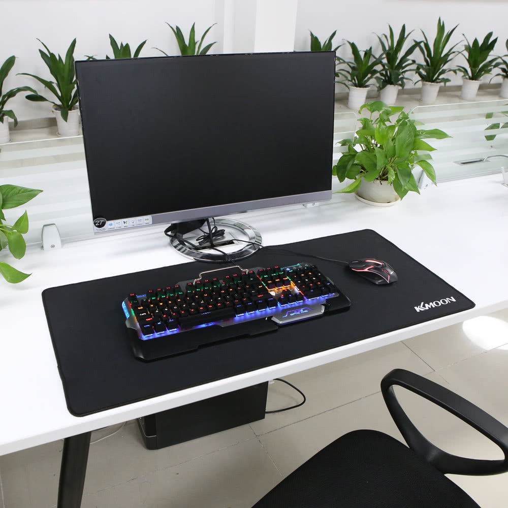 KKmoon Large Black Water-Resistant Anti-Slip Rubber Gaming Mouse Pad - 900x400x3mm