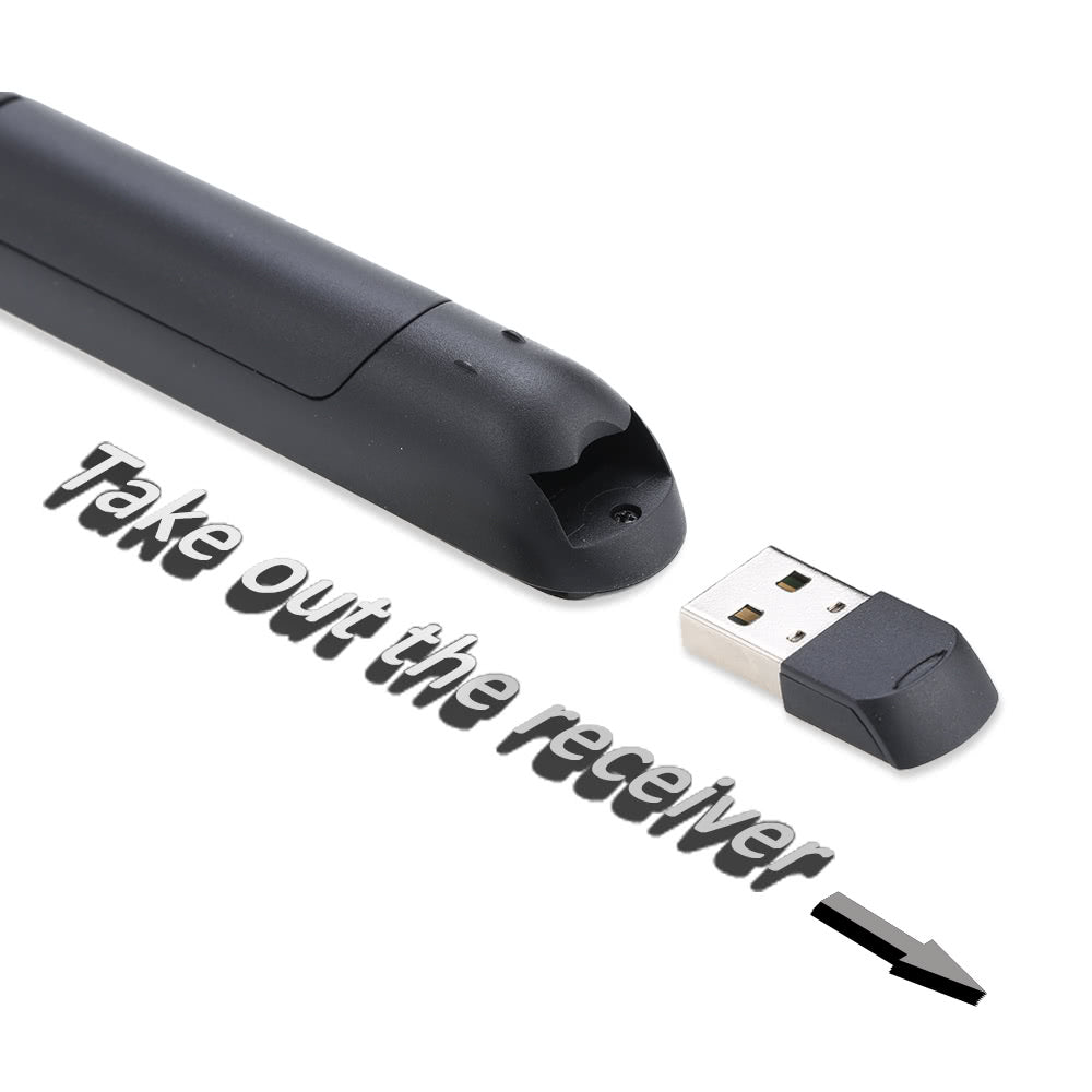 KKmoon Wireless PowerPoint Clicker Remote, 2.4GHz Laser Pen Pointer, PPT Presenter with USB Receiver, 10m Range, Hyperlink & Volume Control