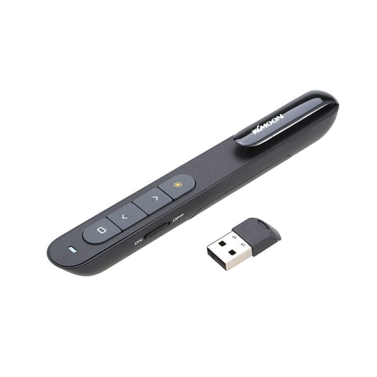 KKmoon Wireless PowerPoint Clicker Remote, 2.4GHz Laser Pen Pointer, PPT Presenter with USB Receiver, 10m Range, Hyperlink & Volume Control