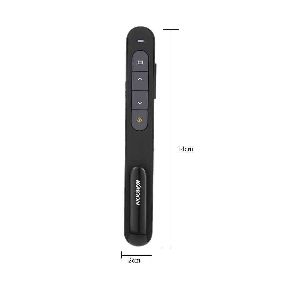 KKmoon Wireless PowerPoint Clicker Remote, 2.4GHz Laser Pen Pointer, PPT Presenter with USB Receiver, 10m Range, Hyperlink & Volume Control