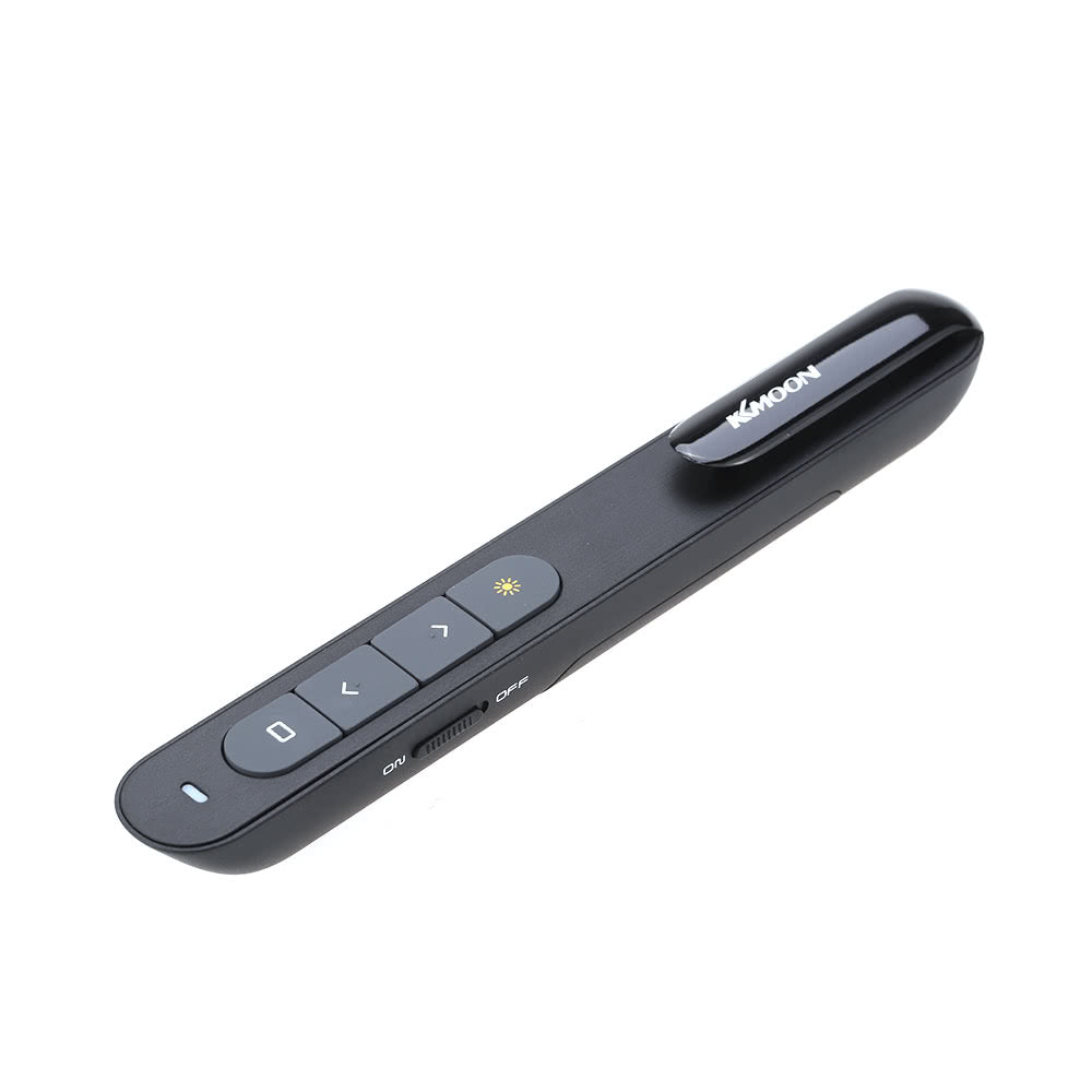 KKmoon Wireless PowerPoint Clicker Remote, 2.4GHz Laser Pen Pointer, PPT Presenter with USB Receiver, 10m Range, Hyperlink & Volume Control