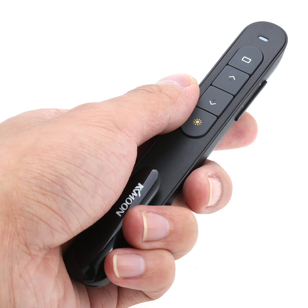 KKmoon Wireless PowerPoint Clicker Remote, 2.4GHz Laser Pen Pointer, PPT Presenter with USB Receiver, 10m Range, Hyperlink & Volume Control