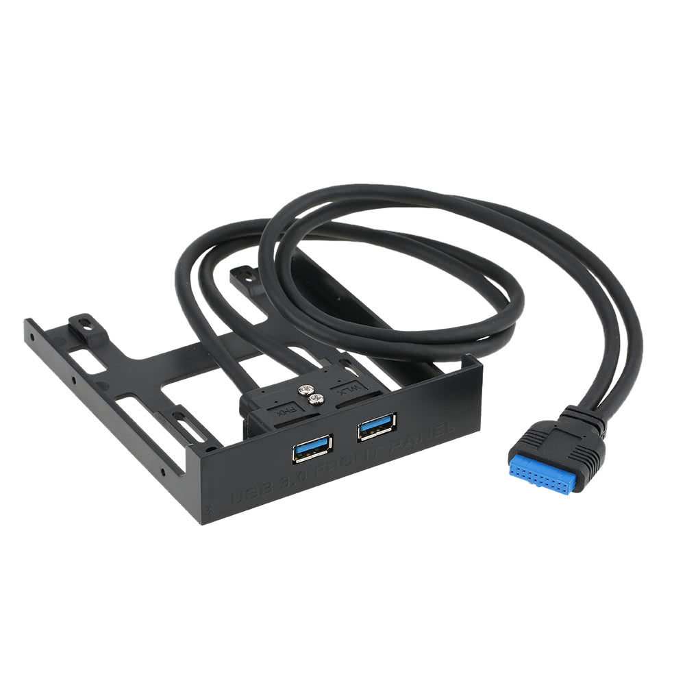 USB 3.0 Front Panel Hub with 2-Port Expansion for 2.5 Floppy Bay - 20 Pin to USB 3.0 Adapter Cable, 60cm for PC Desktop