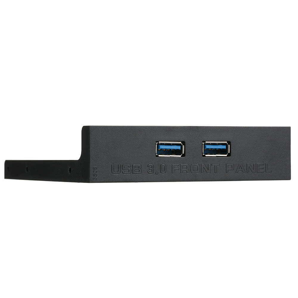 USB 3.0 Front Panel Hub with 2-Port Expansion for 2.5 Floppy Bay - 20 Pin to USB 3.0 Adapter Cable, 60cm for PC Desktop