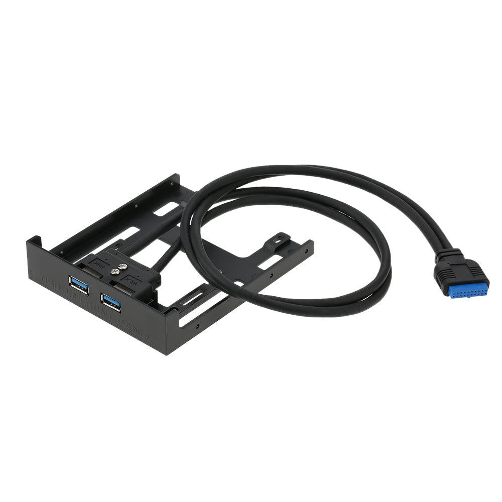 USB 3.0 Front Panel Hub with 2-Port Expansion for 2.5 Floppy Bay - 20 Pin to USB 3.0 Adapter Cable, 60cm for PC Desktop