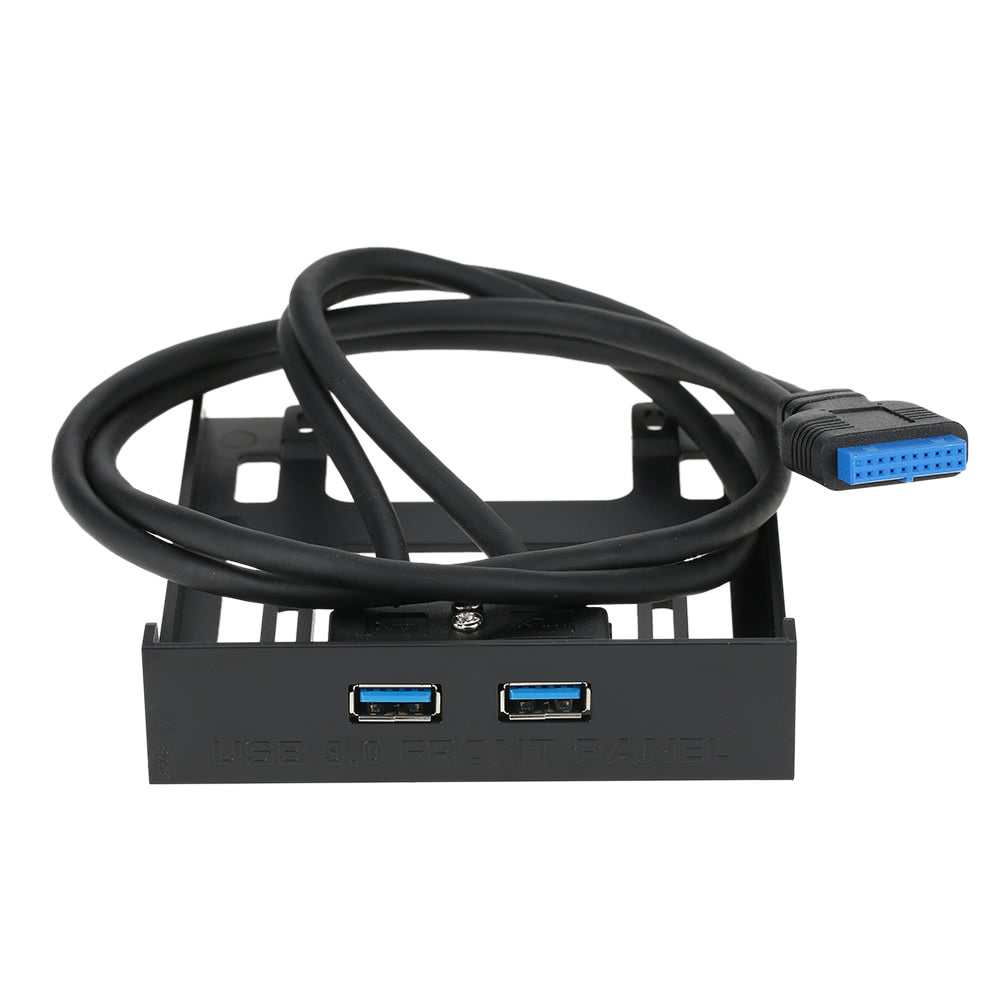 USB 3.0 Front Panel Hub with 2-Port Expansion for 2.5 Floppy Bay - 20 Pin to USB 3.0 Adapter Cable, 60cm for PC Desktop