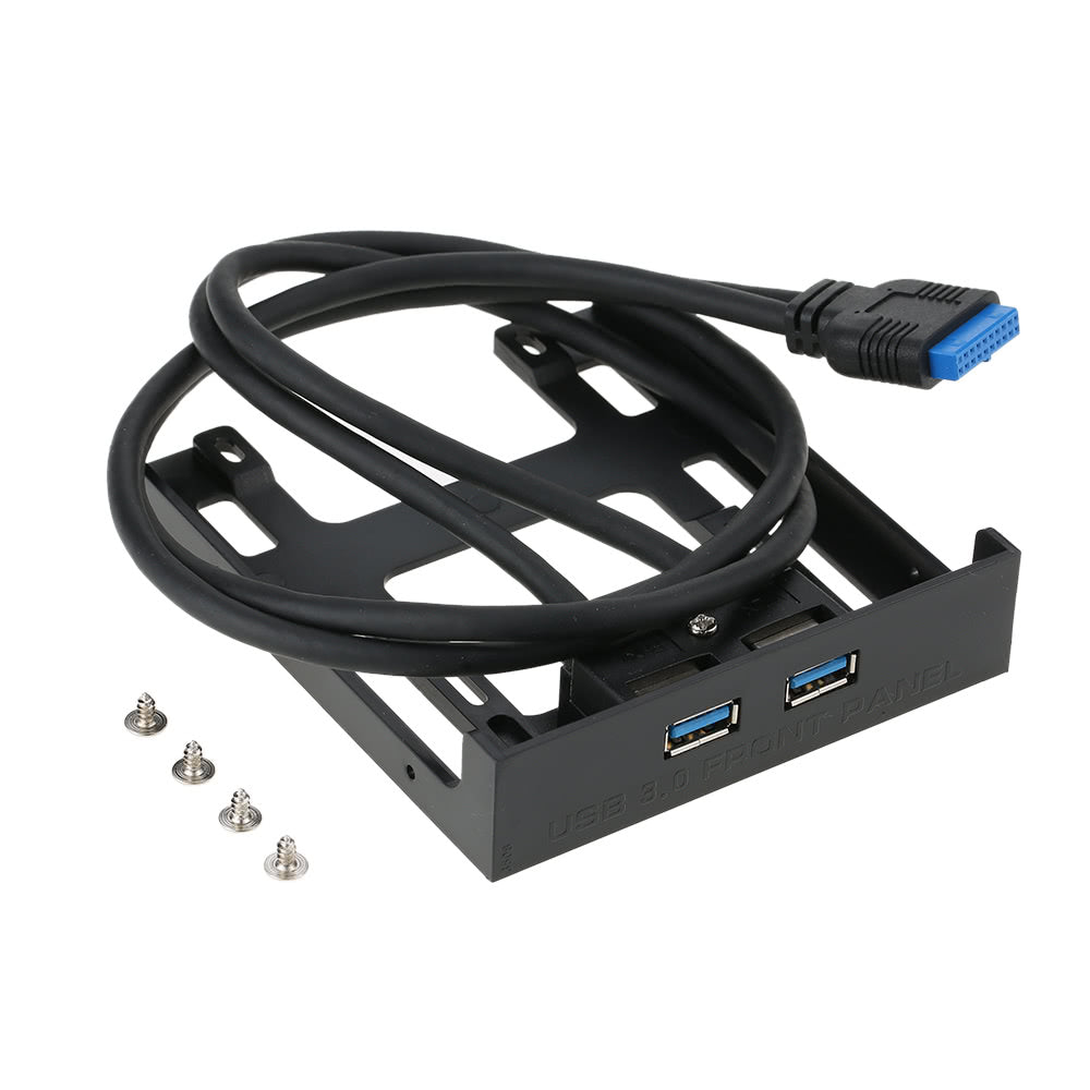 USB 3.0 Front Panel Hub with 2-Port Expansion for 2.5 Floppy Bay - 20 Pin to USB 3.0 Adapter Cable, 60cm for PC Desktop