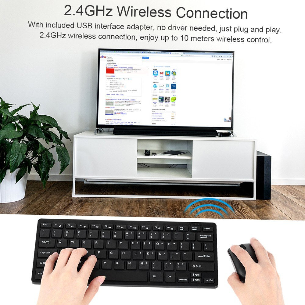 Ultra-Slim 2.4GHz Wireless Keyboard & Mouse Combo with Protective Cover