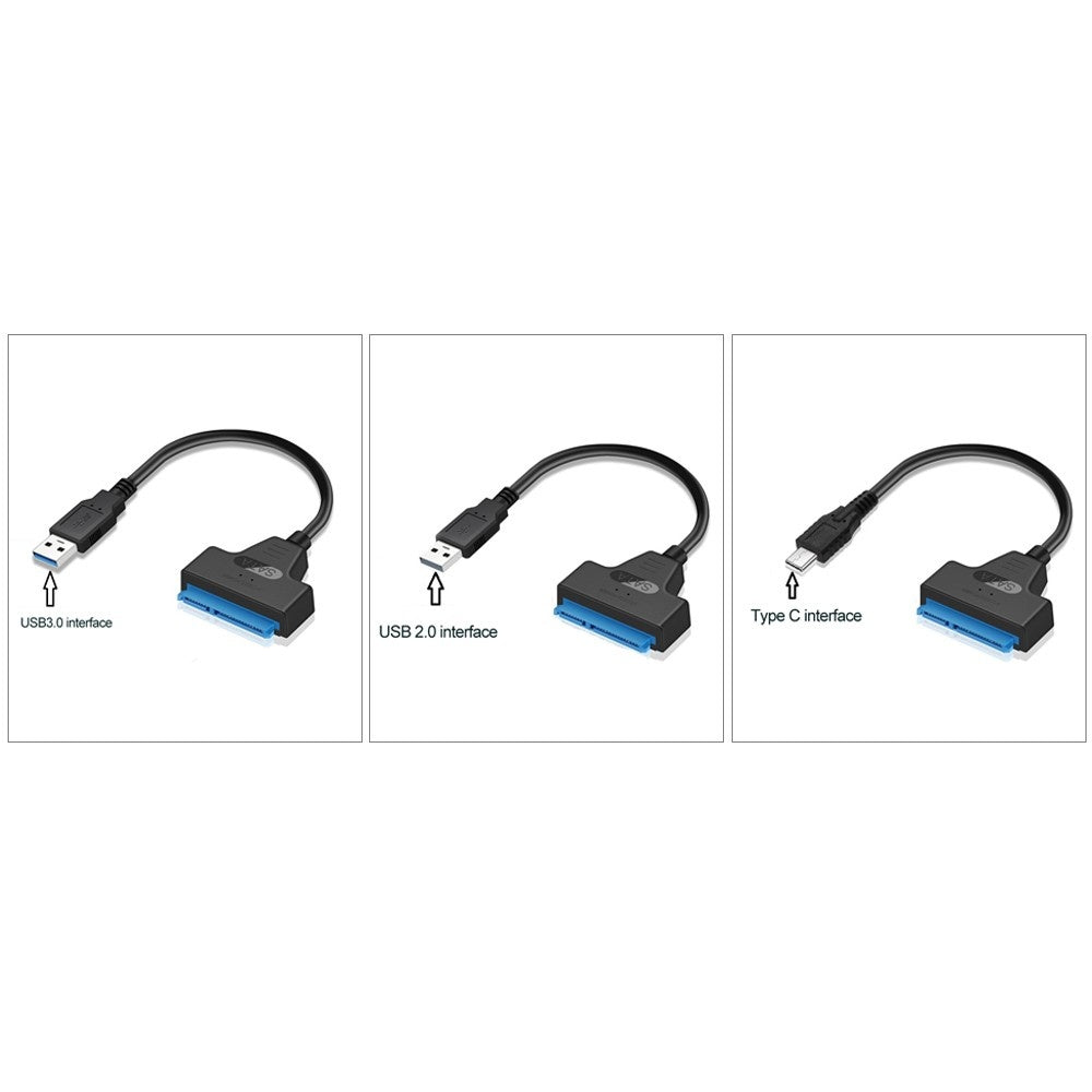 USB 2.0 to SATA Adapter Cable 22-Pin for 2.5 HDD/SSD Hard Drive on Laptop, Driver-Free