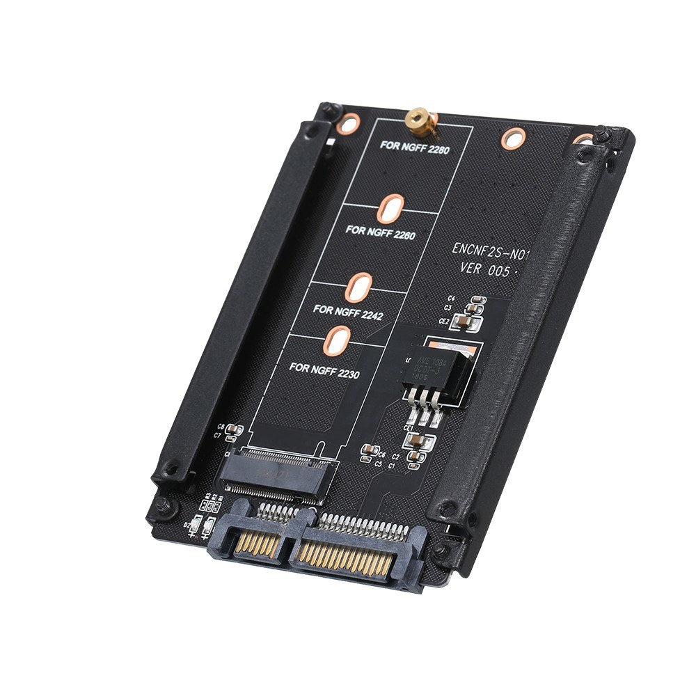 M.2 NGFF (B+M Key) to SATA Adapter Card, SATA3.0 SSD Converter for 2230/2242/2260/2280 Models