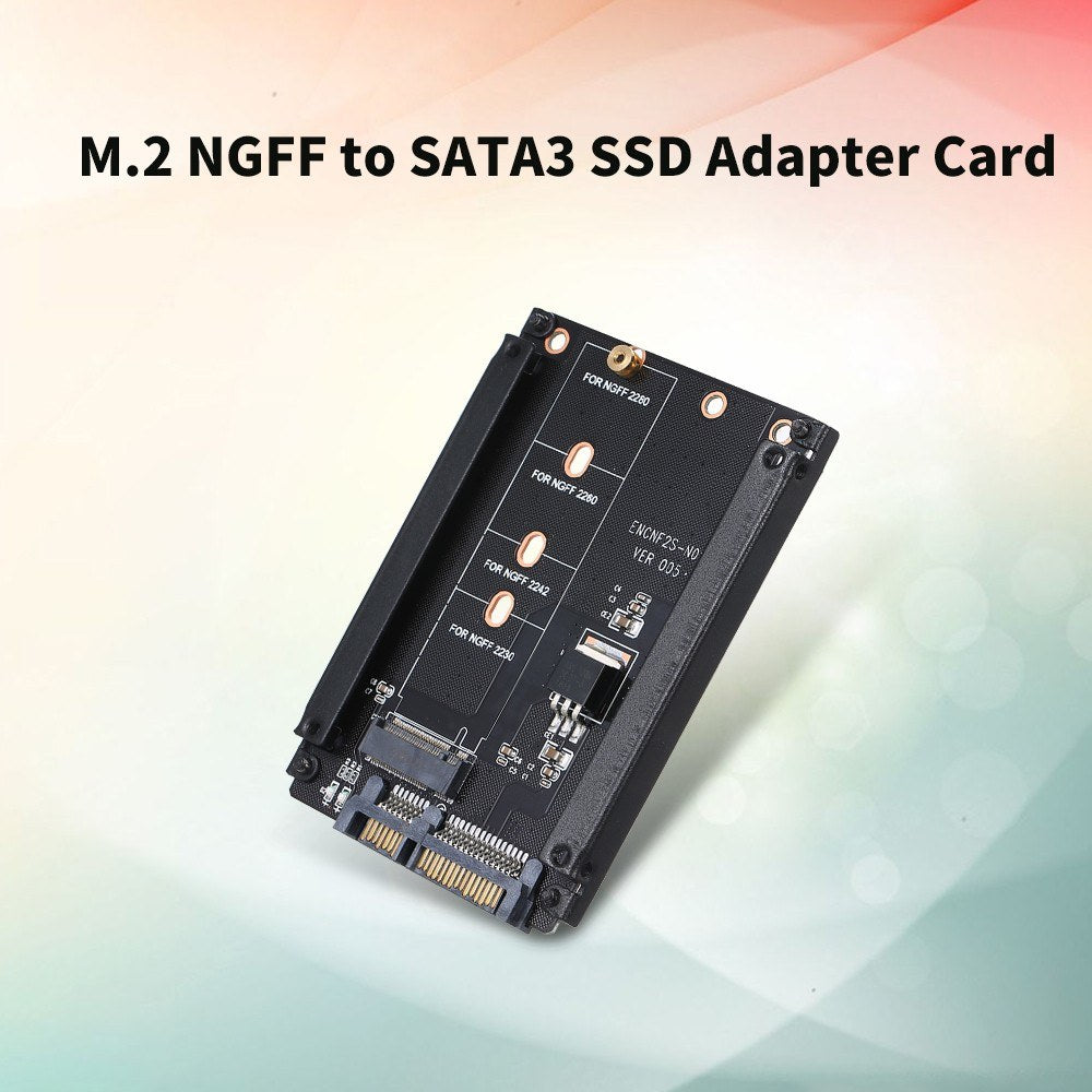 M.2 NGFF (B+M Key) to SATA Adapter Card, SATA3.0 SSD Converter for 2230/2242/2260/2280 Models